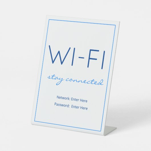 Teken van Nautical Beach Blue Wi-Fi Guest-tabel Reclamebord Met Voetstuk (Voorkant)
