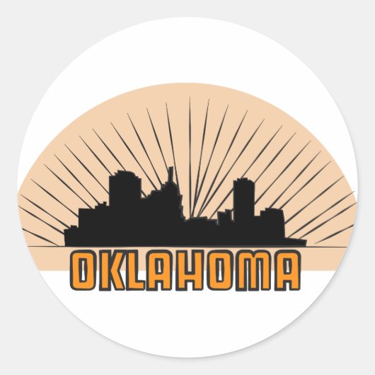 Teken van Oklahoma City Ronde Sticker (Voorkant)