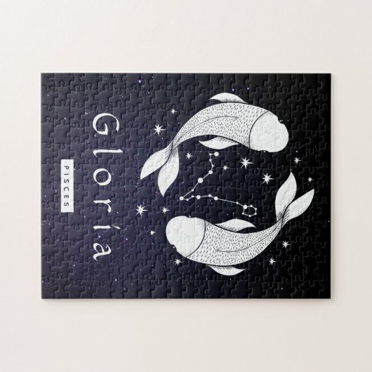 Teken van Pisces Fish Celestial en Cosmic Horoscop Legpuzzel (Horizontaal)