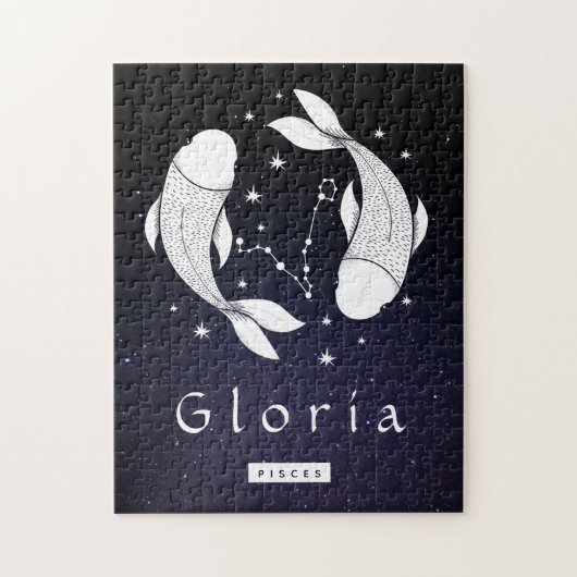 Teken van Pisces Fish Celestial en Cosmic Horoscop Legpuzzel (Verticaal)