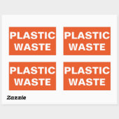 Teken van plastic afval rechthoekige sticker (Vel)