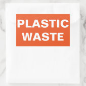 Teken van plastic afval rechthoekige sticker (Tas)