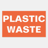 Teken van plastic afval rechthoekige sticker (Voorkant)