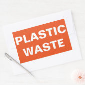 Teken van plastic afval rechthoekige sticker (Envelop)