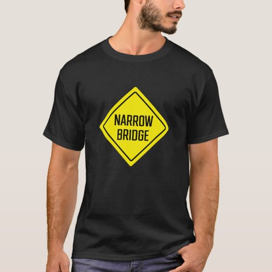 Teken van smalle brug | Basic donker T-shirt (Voorkant)