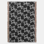 Teken van stitched stick | Schattigee minimalist Deken (Voorkant Verticaal)