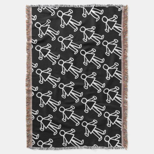 Teken van stitched stick | Schattigee minimalist Deken (Voorkant Verticaal)