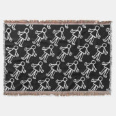 Teken van stitched stick | Schattigee minimalist Deken (Voorkant)