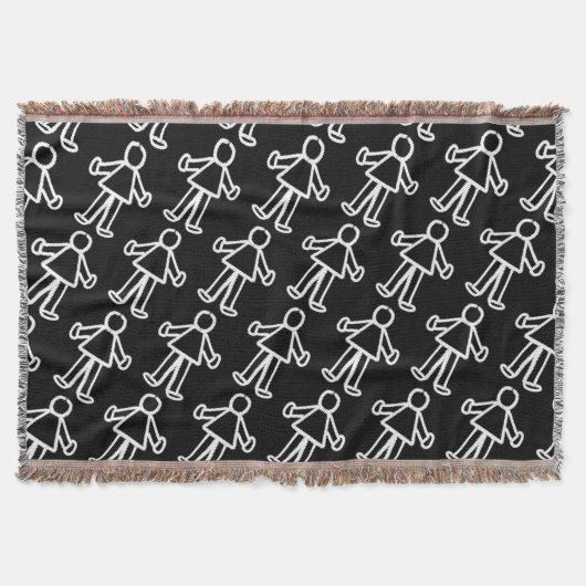 Teken van stitched stick | Schattigee minimalist Deken (Voorkant)