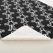 Teken van stitched stick | Schattigee minimalist Sherpa Deken (3/4)