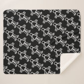 Teken van stitched stick | Schattigee minimalist Sherpa Deken (Voorkant (horizontaal))