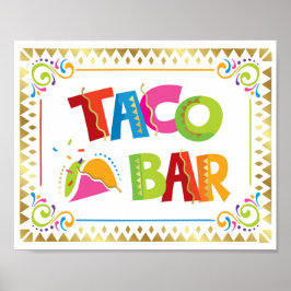 Teken van TACO BAR Fiesta-partij Poster