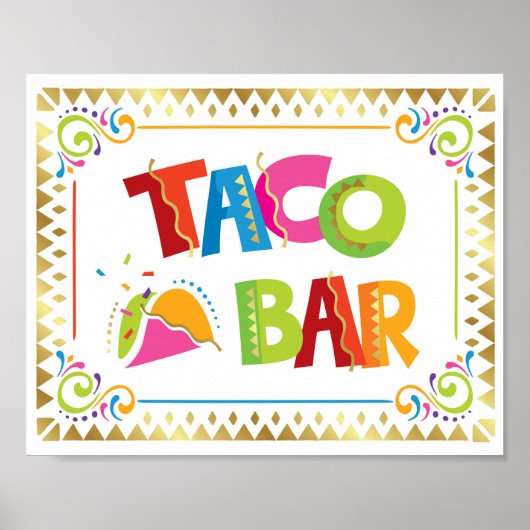 Teken van TACO BAR Fiesta-partij Poster (Voorkant)