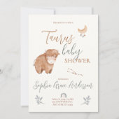 Teken van Taurus-dierenriem baby shower Kaart (Voorkant)