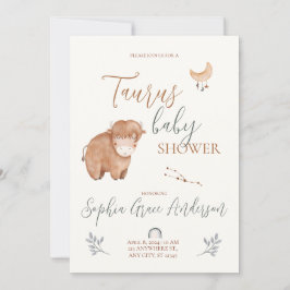 Teken van Taurus-dierenriem baby shower Kaart