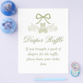 Teken van Teddy Bear Luier Raffle | Baby Shower Flyer (Enkel)