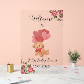 Teken van teddybeer-acryl-Baby shower Acryl Bord (Huwelijk)