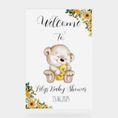 Teken van teddybeer-acryl-baby shower acryl bord (Voorkant)
