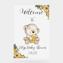 Teken van teddybeer-acryl-baby shower