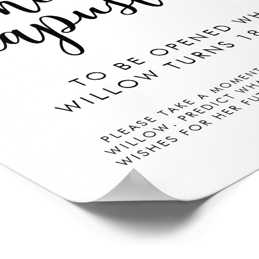 Teken van tijdcapsule | Zonnebloem Verjaardagsfees Poster (Hoek)