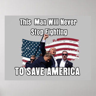 Teken van Trump Fight Yard Poster