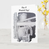 Teken van tuinwerktuigen voor tuinbouwbedrijven kaart (Gele Bloem)