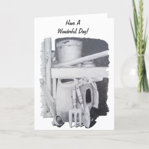 Teken van tuinwerktuigen voor tuinbouwbedrijven kaart