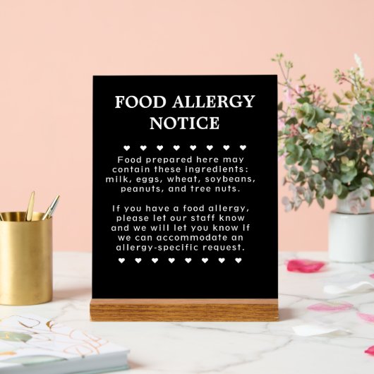 Teken van voedselallergie acryl bord (Huwelijk)