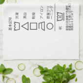 Teken van wasinformatie keukenhanddoek (Gevouwen)