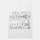 Teken van wasinformatie keukenhanddoek (Verticaal)
