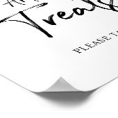 Teken van zwarte en witte lettertjes en behandelde poster (Hoek)