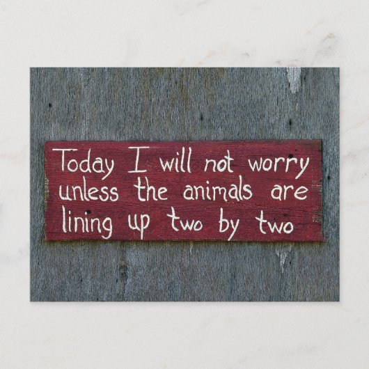 Teken "Vandaag maak ik me geen zorgen" Briefkaart (Voorkant)