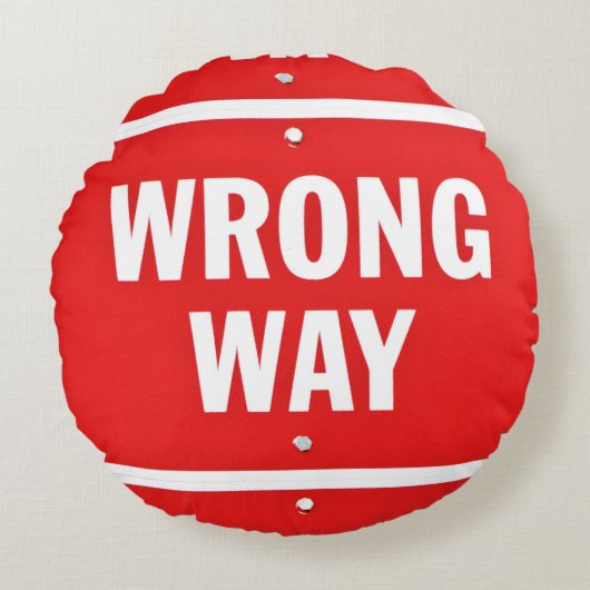 Teken verkeerd rond kussen (Voorkant)