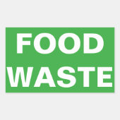 Teken voedselverspilling rechthoekige sticker (Voorkant)