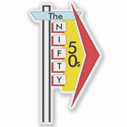 Teken voor 50-tal gebarentaal 3 sticker (Voorkant)