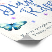 Teken voor Baby shower met luier Raffle Poster (Hoek)