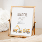 Teken voor Baby shower met luier Raffle Poster