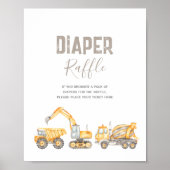 Teken voor Baby shower met luier Raffle Poster (Voorkant)