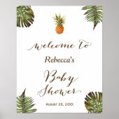 Teken voor Baby shower van ananas uit tropische bl Poster (Voorkant)