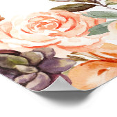 Teken voor Blush & Peach Floral Bar Drinken Poster (Hoek)