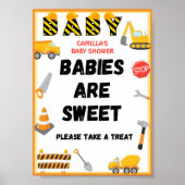 Teken voor bouwpartij, Baby shower Poster (Voorkant)