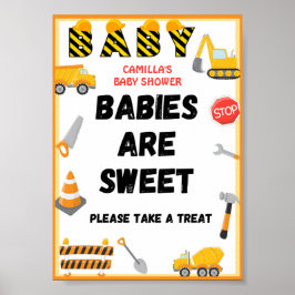 Teken voor bouwpartij, Baby shower Poster