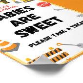 Teken voor bouwpartij, Baby shower Poster (Hoek)