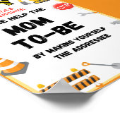 Teken voor bouwpartij, Baby shower Poster (Hoek)