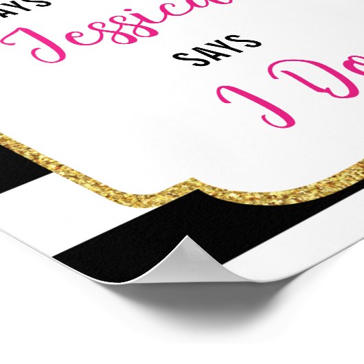 Teken voor bruidsfeest met bloemen tot ik trouw poster (Hoek)