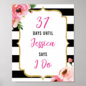 Teken voor bruidsfeest met bloemen tot ik trouw poster (Voorkant)