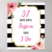 Teken voor bruidsfeest met bloemmotief tot ik trou