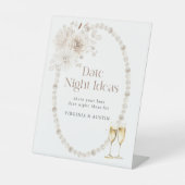 Teken voor bruidsfeest op date night reclamebord met voetstuk (Voorkant)