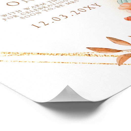 Teken voor bruiloftsfeest met budget rustieke pomp poster (Hoek)