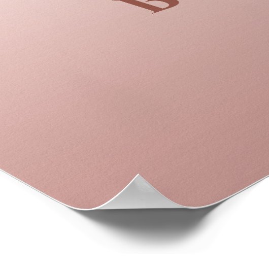 Teken voor Bruiloftsfeest met Gouden Roze Gouden R Poster (Hoek)